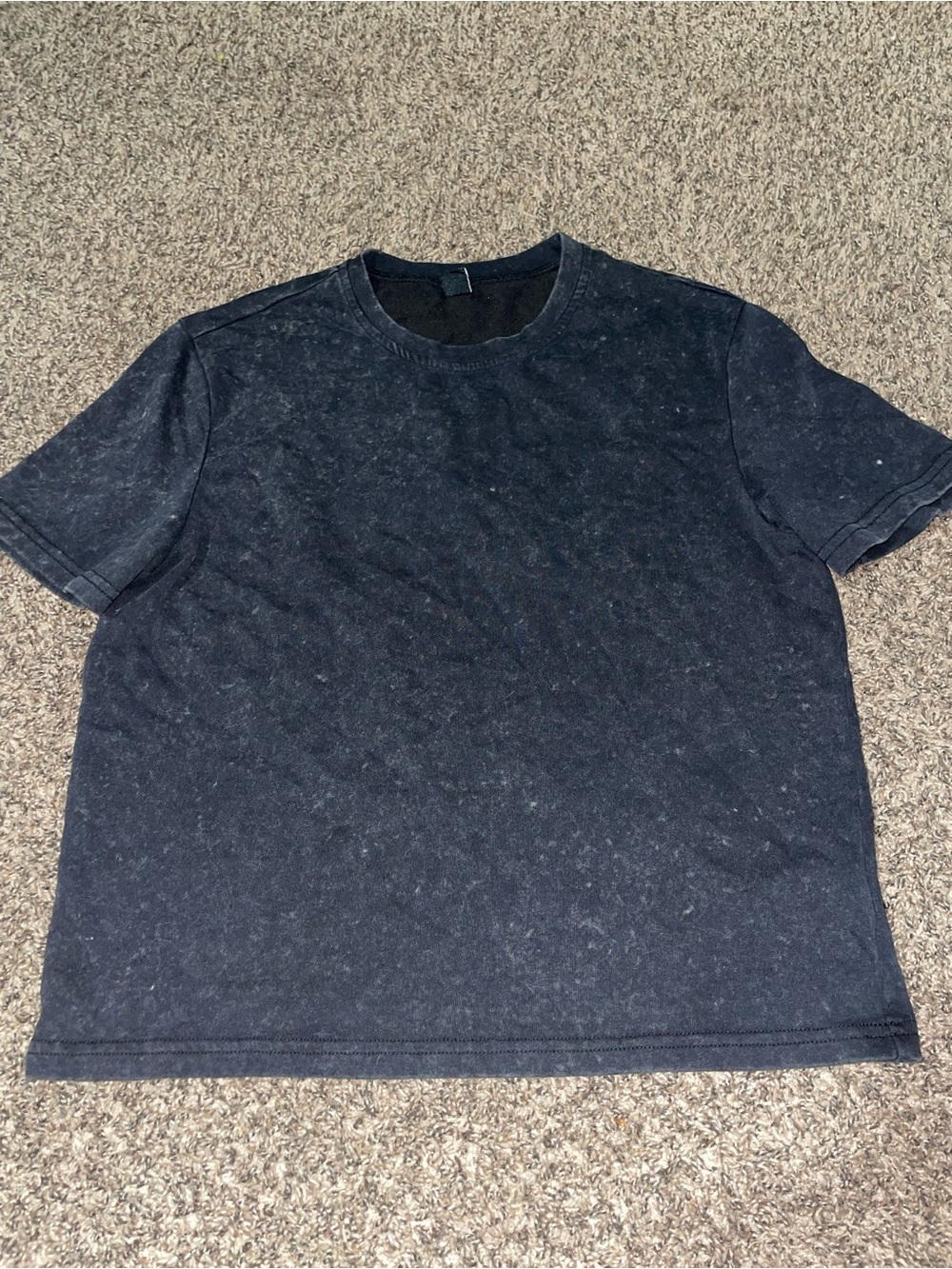 Men's Washed Navy Short Sleeve Crewneck Tee